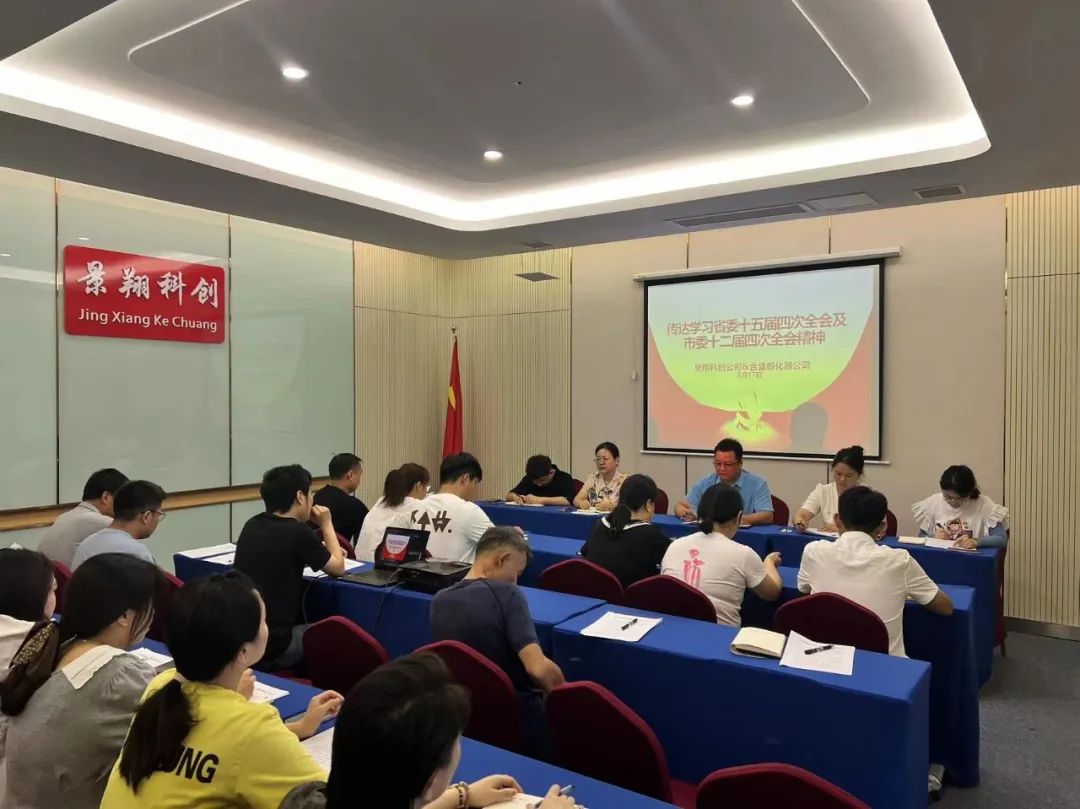 景翔公司、孵化器公司深入学习贯彻省委十五届四次全会、市委十二届四次全会精神会议